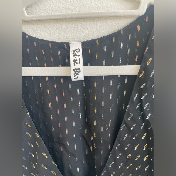 Rat and Boa Black Metallic Giorgia short sleeve V neck maxi dress L - Picture 7 of 13